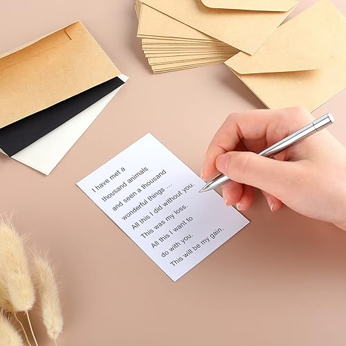 Miniatura 6 de Paquete de 100 mini sobres negros de 4 x 2.75 pulgadas, sobres pequeños para tarjetas de regalo para bodas, baby showers, notas de agradecimiento,
