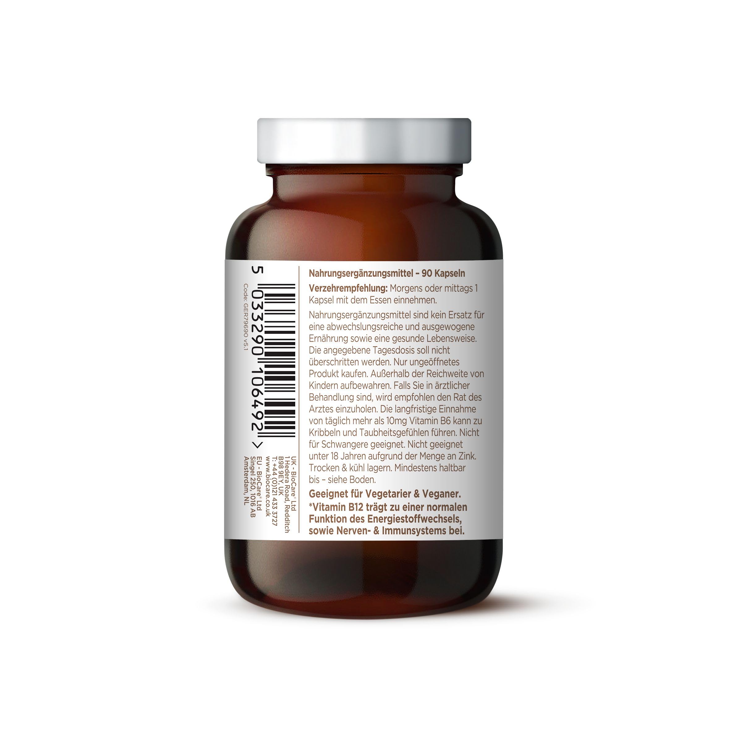 BioCare Multivitamine & Mineralien für Erwachsene, 90 Kapseln | Mit Vitaminen, Folsäure, Zink und mehr