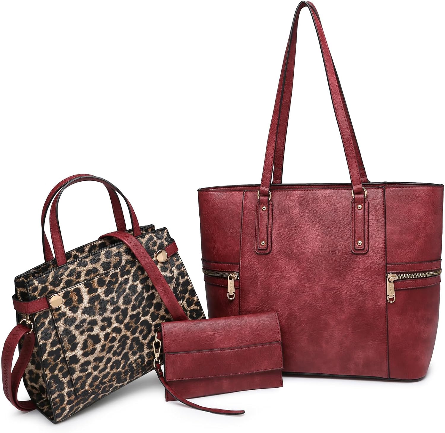 VANSARTO Purses and Handbags for Women Tote Bag Shoulder Bag Top Handle Satchel Purse Set with Wallet Large Work Tote 3pcs