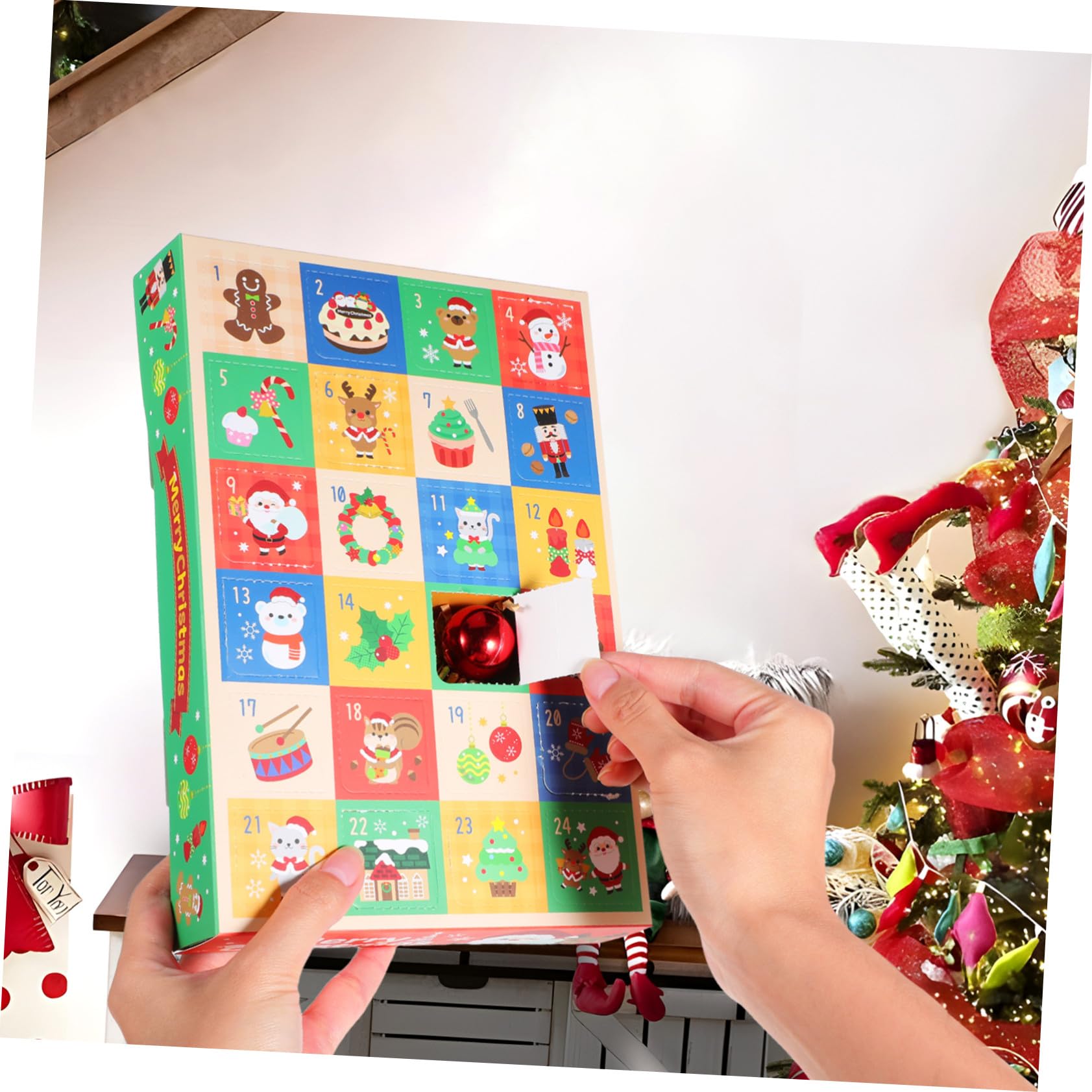 Zerodeko 10 Piezas Caja de Obsequio Navideña de Cajas de Dulces para Fiesta de Regresiva Vacías para Calendario de Adviento de Navidad