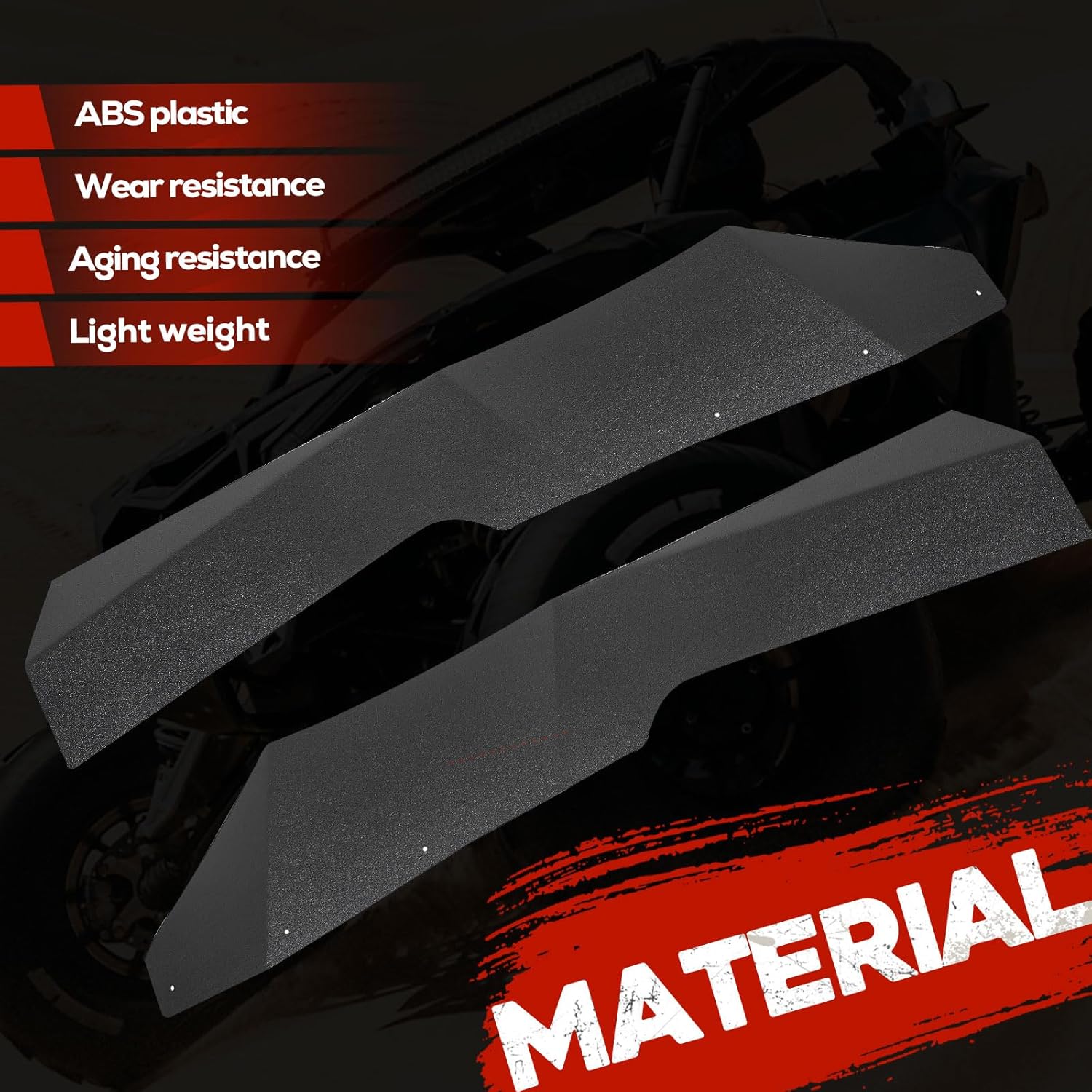 ECOTRIC Mud Flaps Fender Flares Compatible with 2014-2023 Polaris RZR XP 1000 4 Turbo Splash Extended Guard