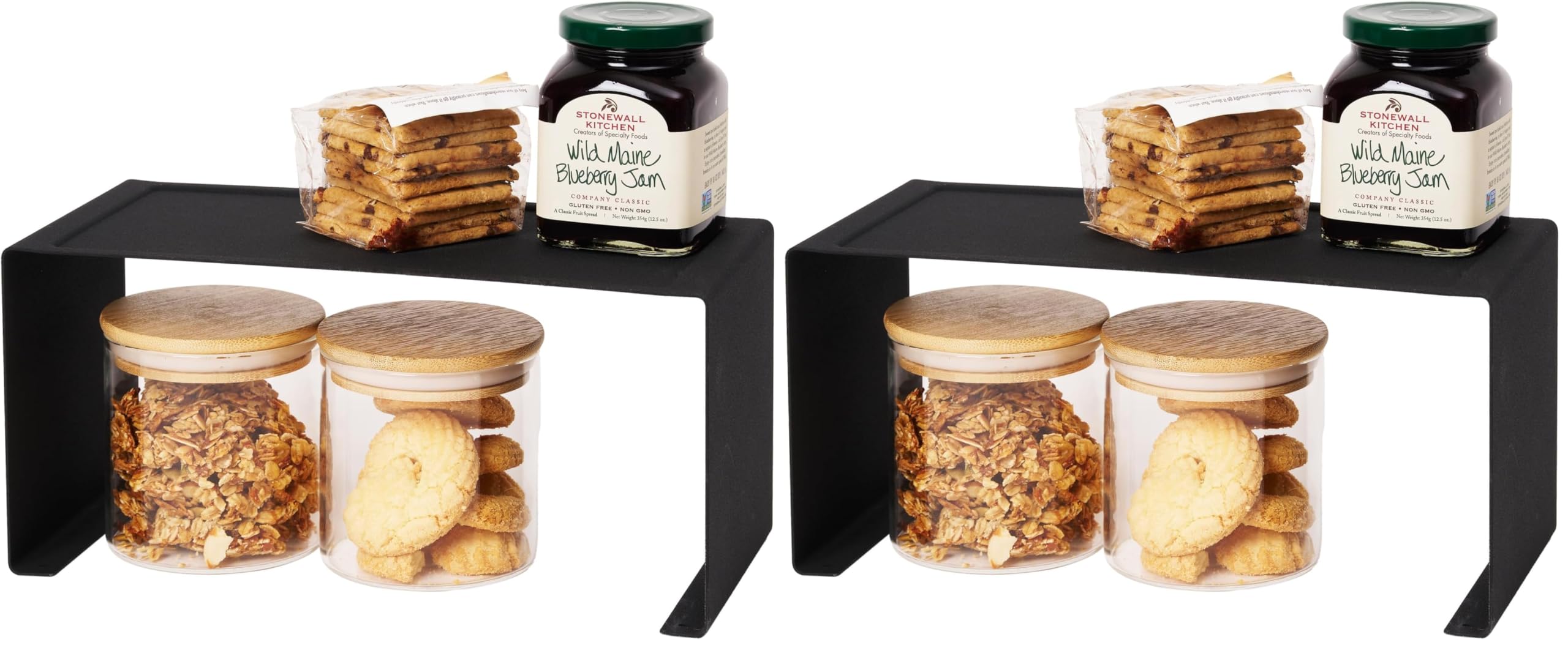 Rack empilable de cuisine Yamazaki en acier noir doublez votre espace de rangement lot de 2