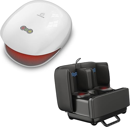 COMFIER Máquina masajeadora de pies 2 en 1 y reposapiés otomano, masajeador Shiatsu de pies y pantorrillas con calor, amasado, vibración,