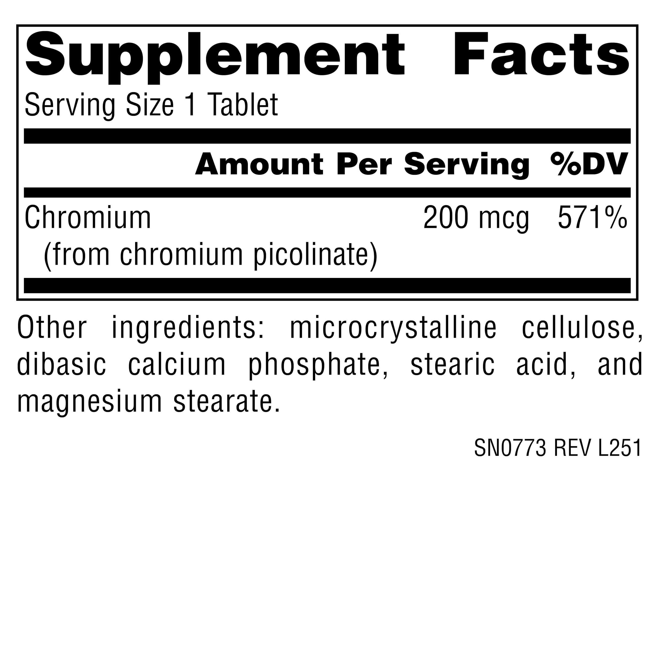 Source Naturals Chromium Picolinate, 200 mcg - 60 Tablets — Amazon image 2