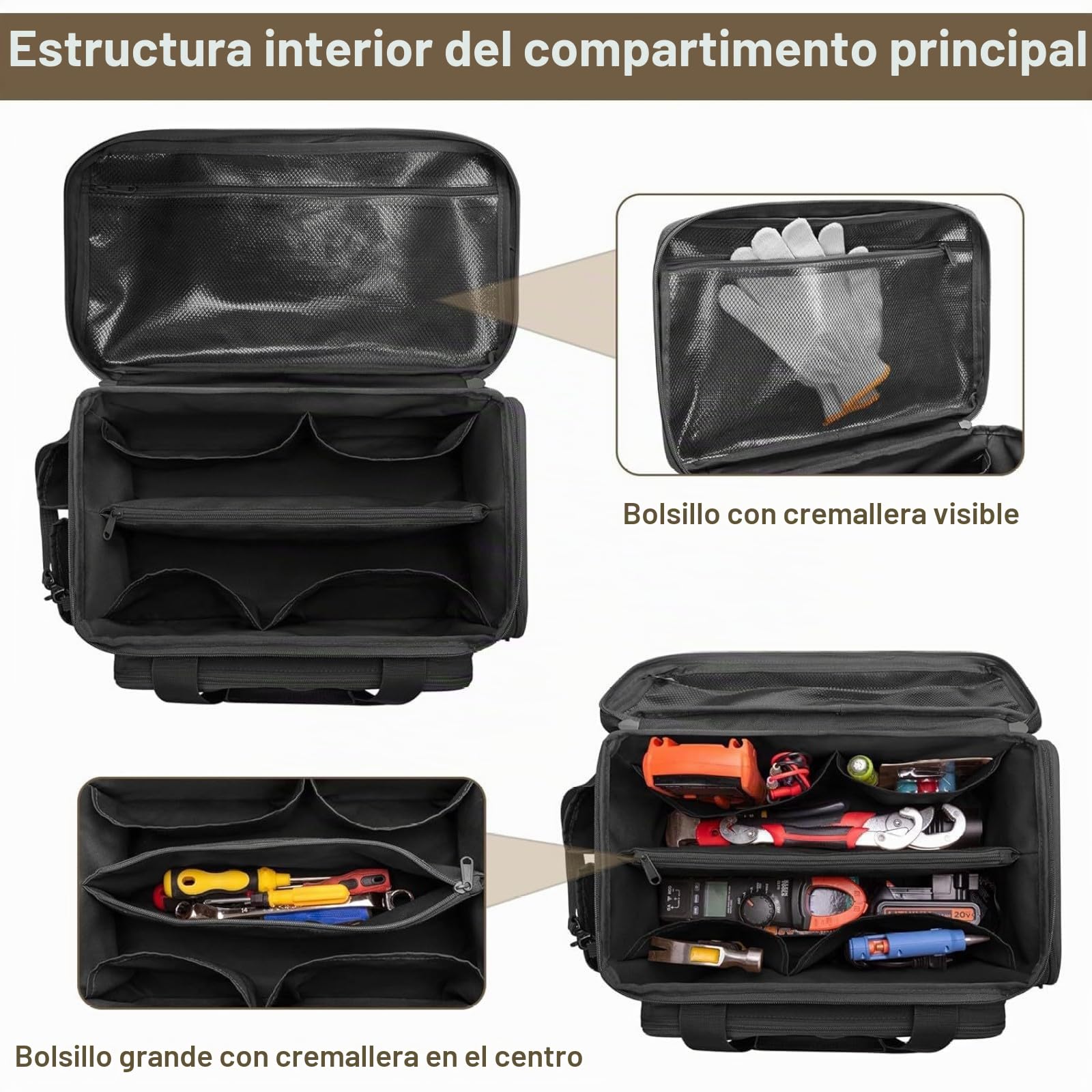 Bolsa porta herramientas, organizador para bolsa de herramientas, organizador multifunción para herramientas,Bolsa de herramientas multifunción impermeable,Bolsa de organizador para herramientas de