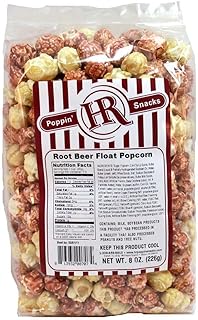Root Beer Float Popcorn | HR Poppin' Snack's | Made in USA - Made in Nebraska - Nebraska popcorn - Produced in Gibbon, Nebraska