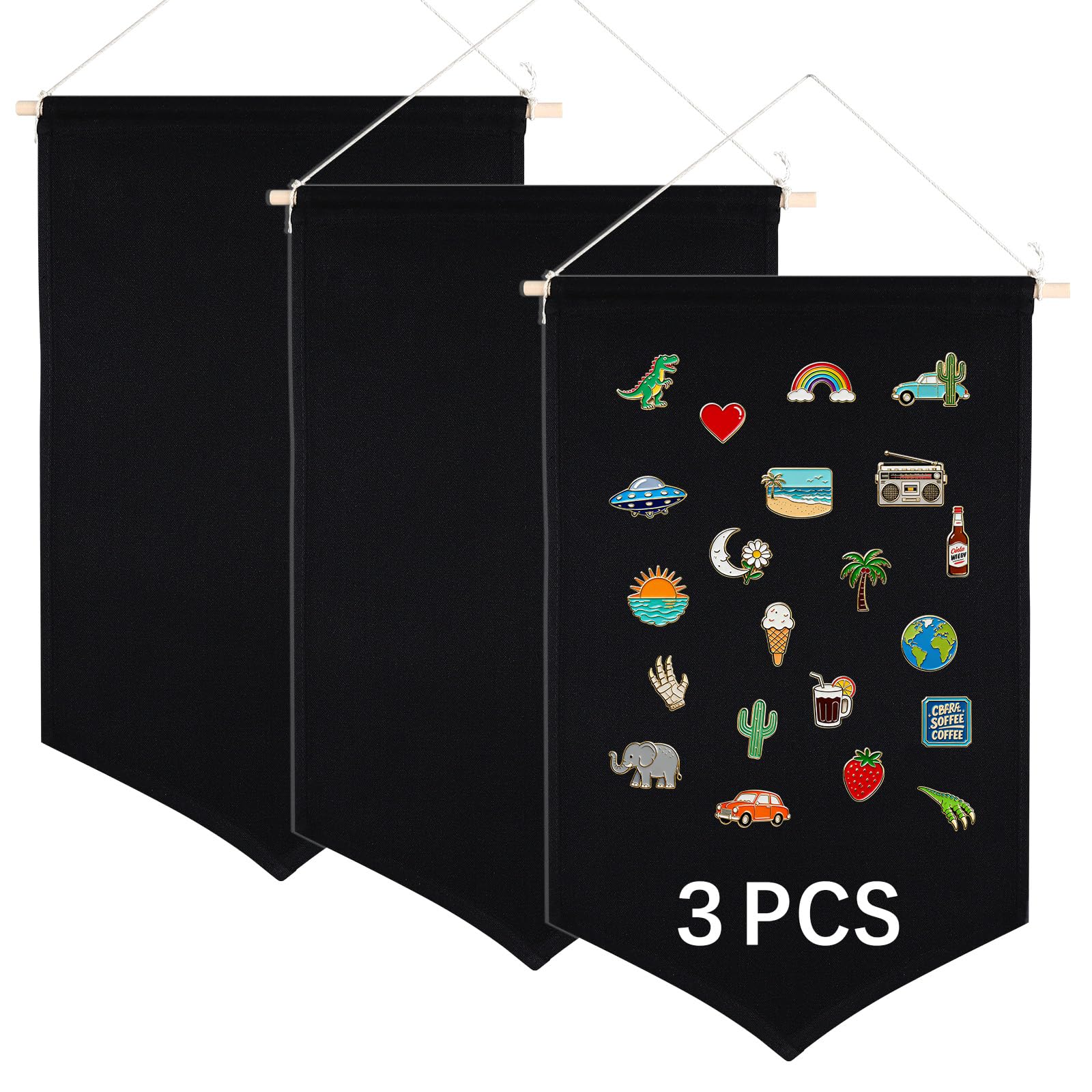 Canvas Banners (30x53 black Banners*3pcs)