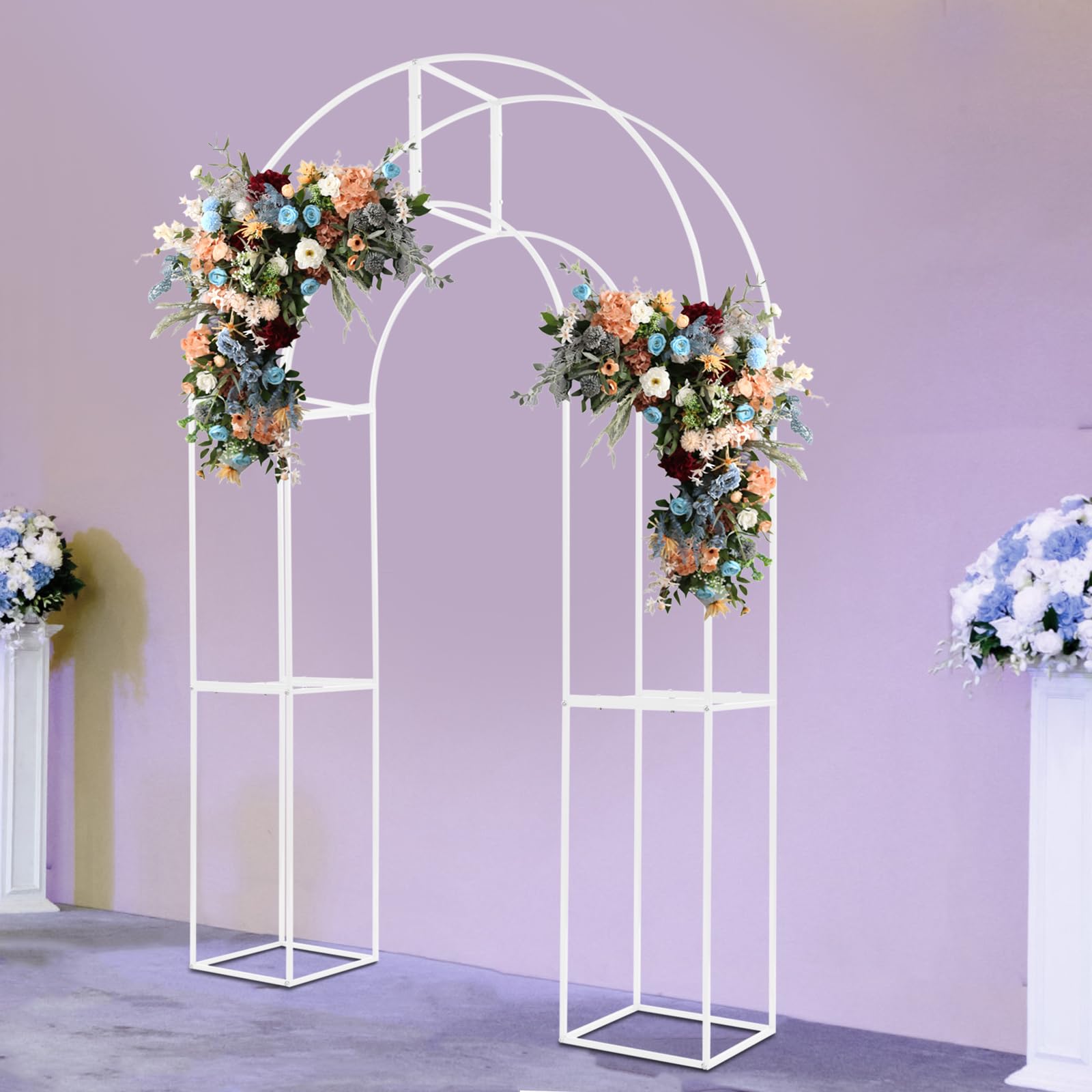 Łuk balonowy, łuk weselny, dekoracja na balony, wesele, urodziny, kolor biały, złoty, dekoracja urodzinowa z beżowym, białym, złotymi balonami (biały)