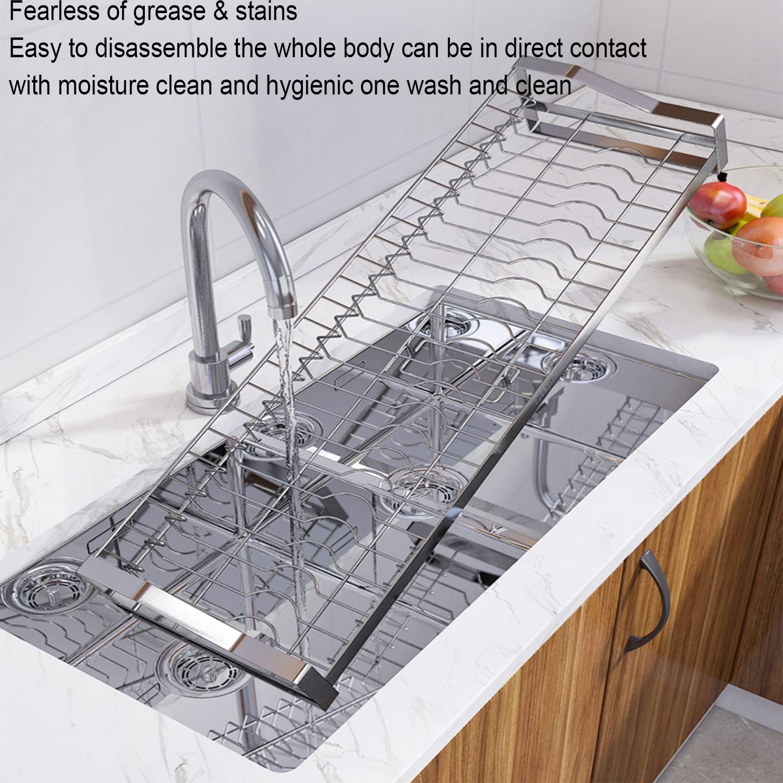 D'CASA dcasa afdruiprek, 2 hoogtes, ijzer, verchroomd, 50 x D'CASA dcasa afdruiprek, 2 hoogtes, ijzer, verchroomd, 50 x