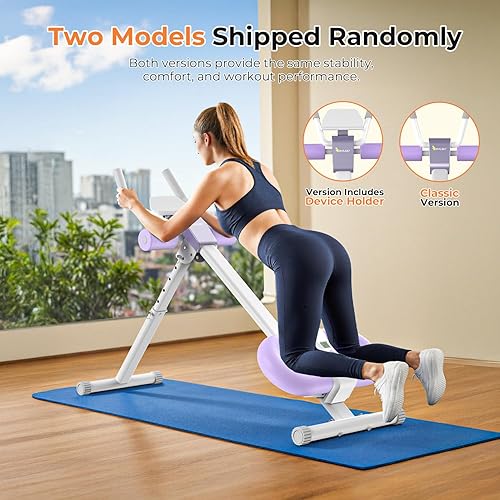 Miniatura 6 de Máquina de abdominales, máquina de entrenamiento abdominal ajustable para entrenamiento de abdominales en casa, plegable, protección de rodilla,