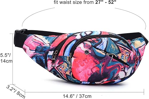 Miniatura 3 de Riñonera de los años 80 y 90 para mujeres y hombres, diseño retro fresco, bolsa cruzada con cinturón ajustable, bolsa de cintura para correr,