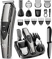 SHPAVVER 12-in-1 Cordless Beard Trimmer for Men - Waterproof Professional Hair Clippers with Turbo Speed, Precision Blades & 90Min Battery