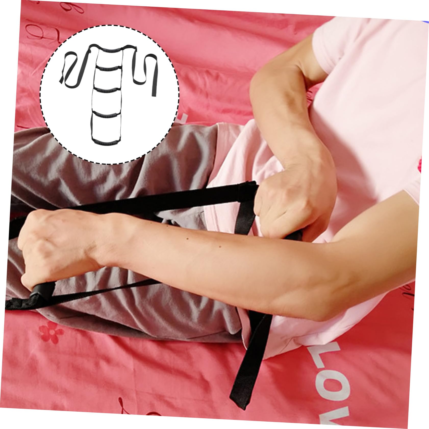 Ipetboom Scaletta da Letto Regolabile Maniglia Comoda per Anziani e Disabili, Cinghia in Nylon ed Eva Facile da Installare, per L'uso a Letto
