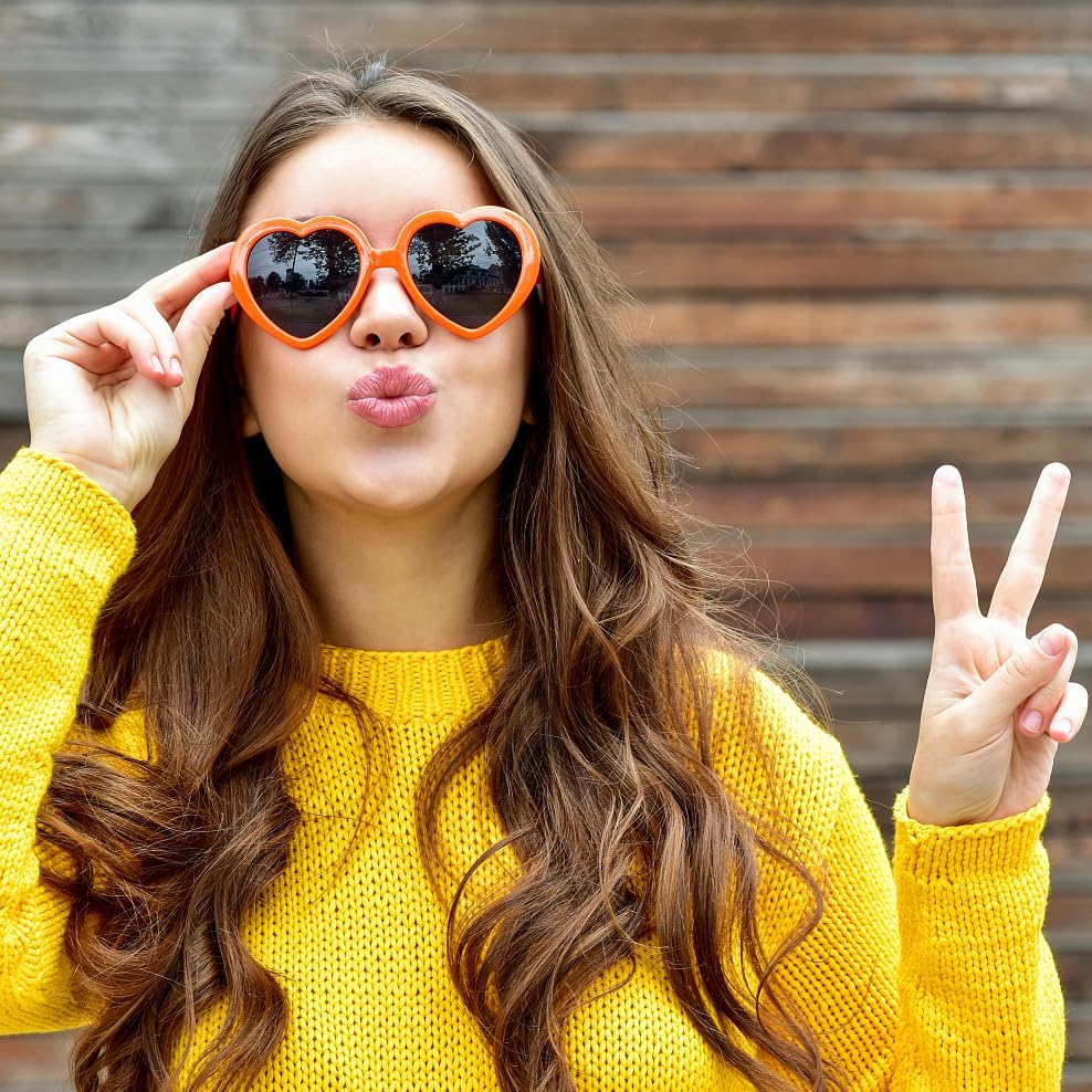 Kursan Black Heart Sunglasses for Women Polarized Lovely Shaped Cute Sun Glasses Shades UV400 - Image 3