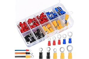 102-Piece Assorted Disconnect Electrical O Ring Crimp Terminals & Wire Connectors
