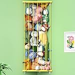 Stuffed Animal Storage Shelf Organizer - Corner Stuffed Animal Holder Length Adjustable - Wall Plush Storage Net for Playroom Bedroom (Yellow, Standard)