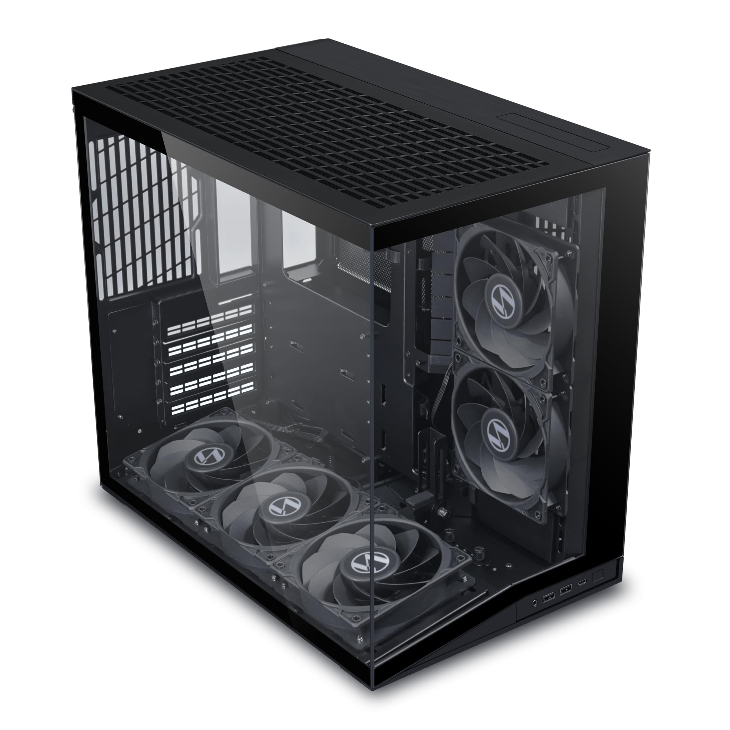 Gabinete Gamer Lian Li O11 Dynami Mini V2 Flow Preto Com 5 Fans