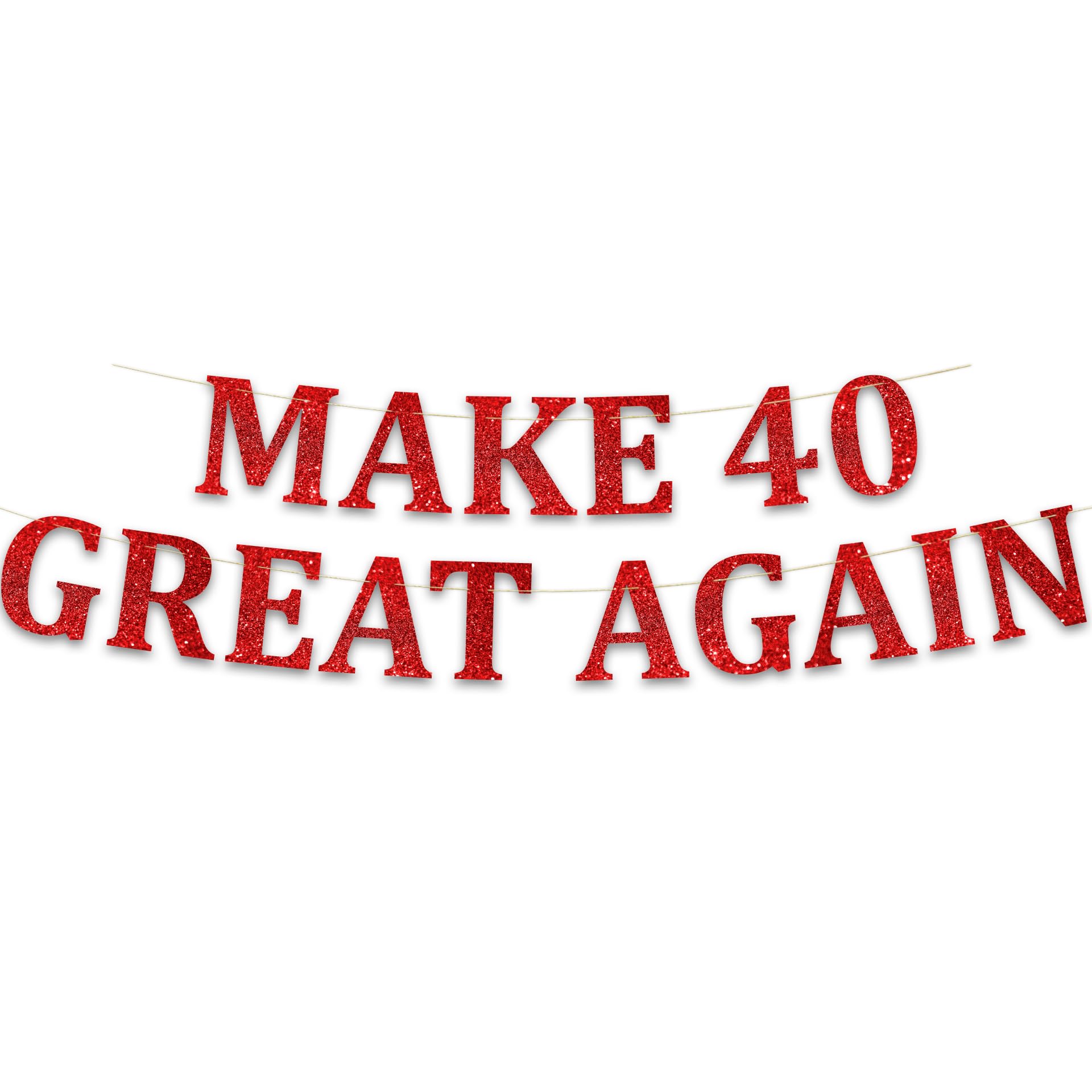 Pre-Strung Glitter Banner - Funny 40th Birthday and Anniversary Decorations for Men and Women - Party Supplies and Gifts