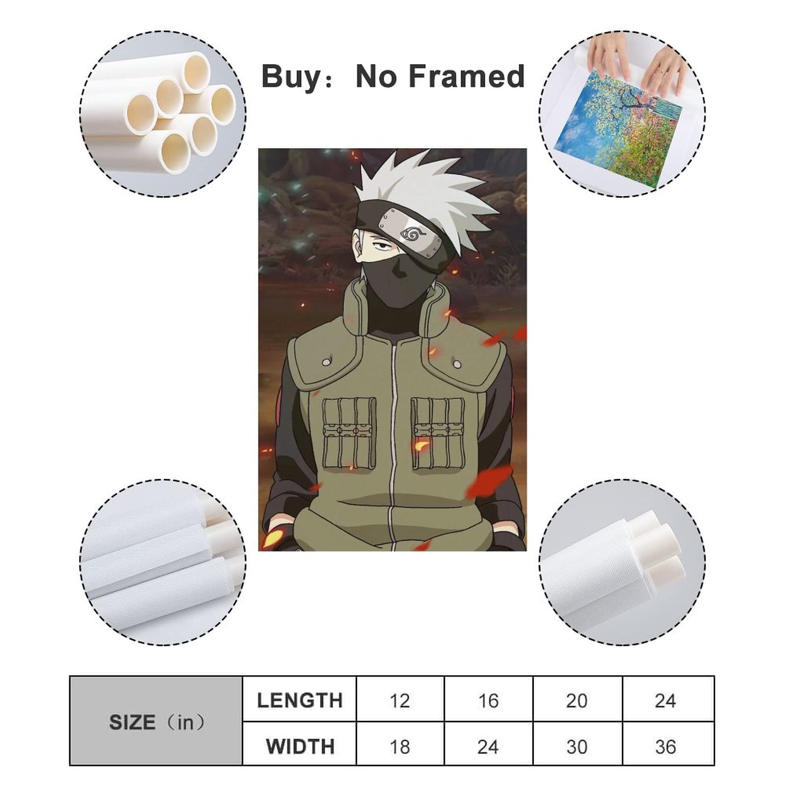 Amazon.co.jp: アニメ NARUTO -ナルト- はたけカカシ キャンバス