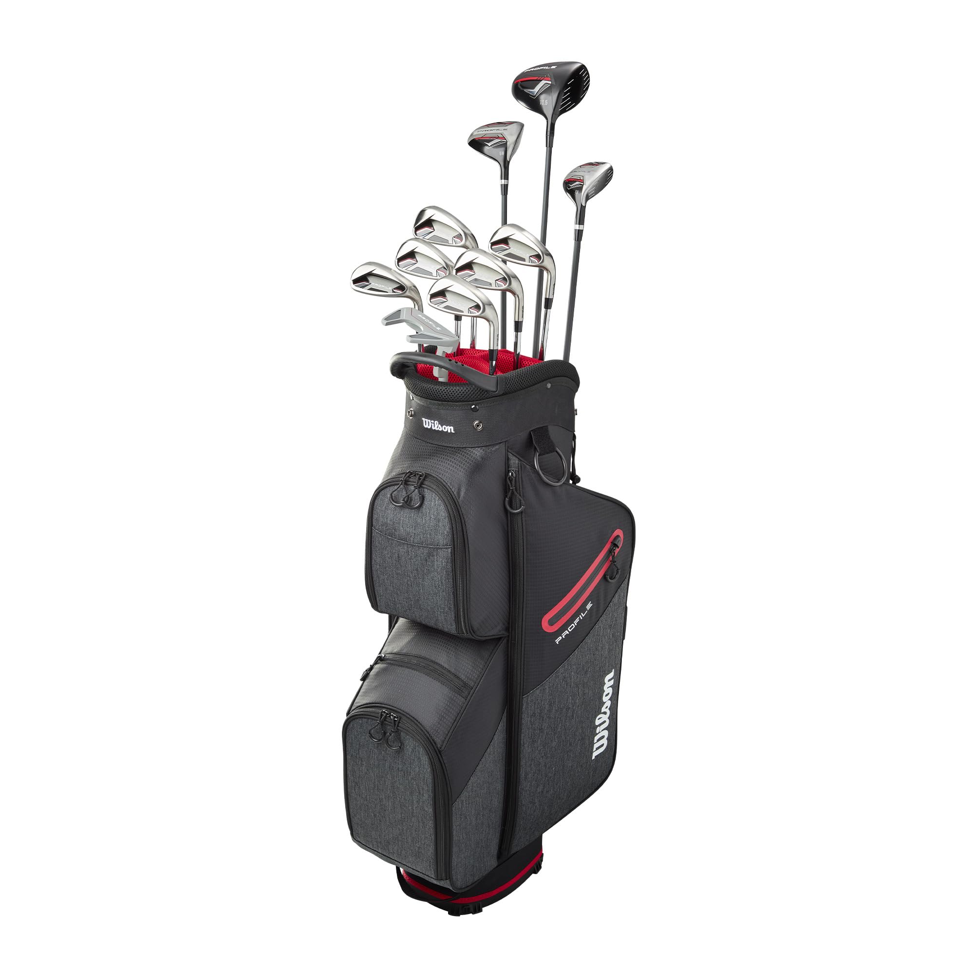 Wilson Senior Profile Complete Golf Set with Cart Bag - Right Hand, Senior, Red/Black/Silver