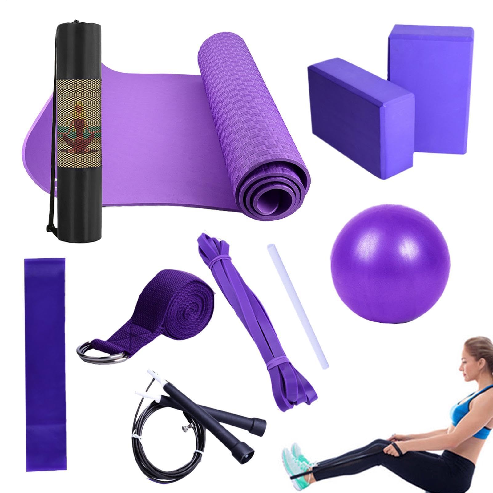 Yoga-Set, Trainingsmatte mit Yoga-Ball | Tragbares Widerstandsband, Trainingsgerät für Zuhause, Fitnessstudio, Pilates, Stretching