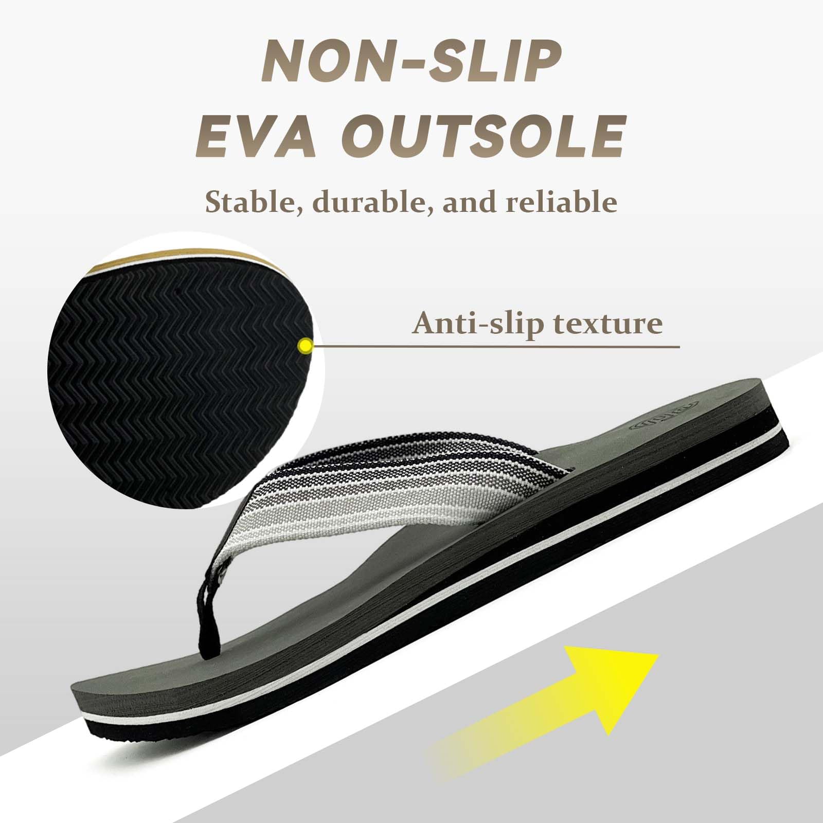 pevino Tongs Femme été Tissu Mousse de support de voûte plantaire avec sangles rembourrées Yoga Plates Coussined Sandales plage et piscine Chaussures