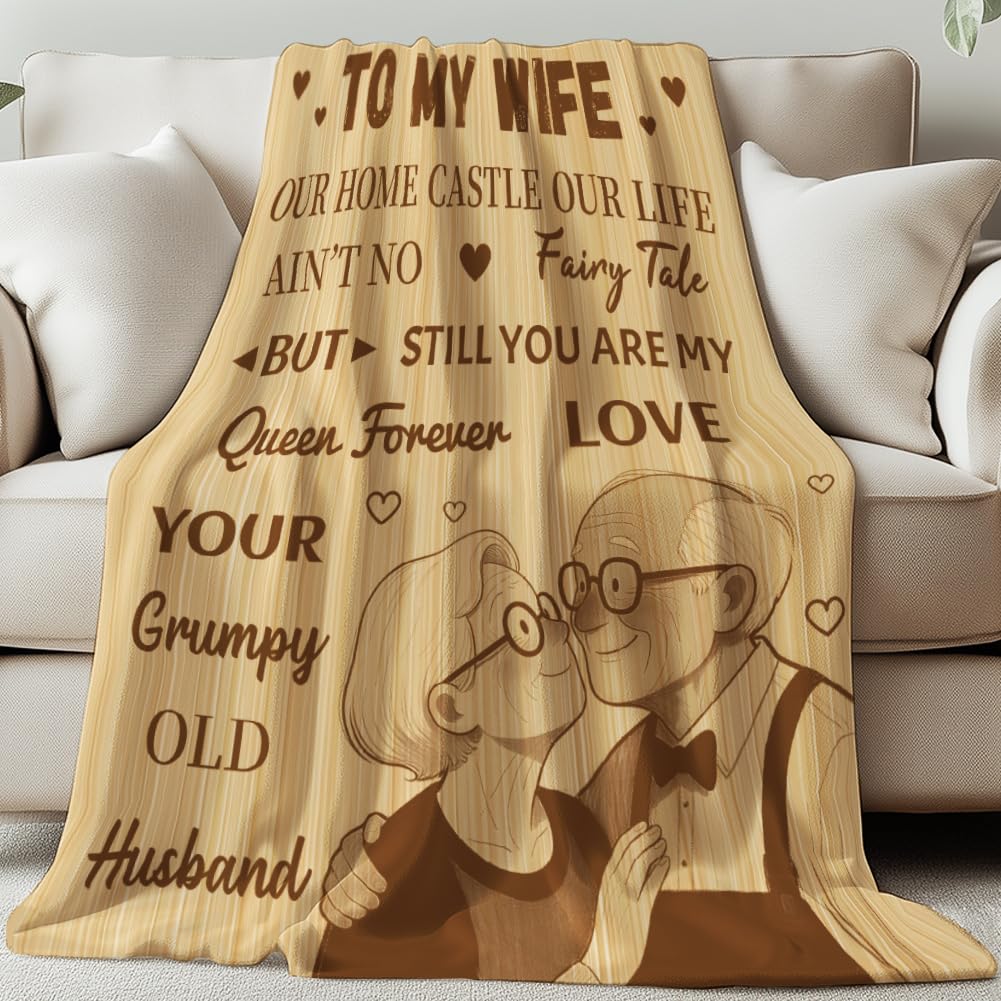 GLOBLELAND Wife Bless Throw Blanket 59×51 inch — image 1