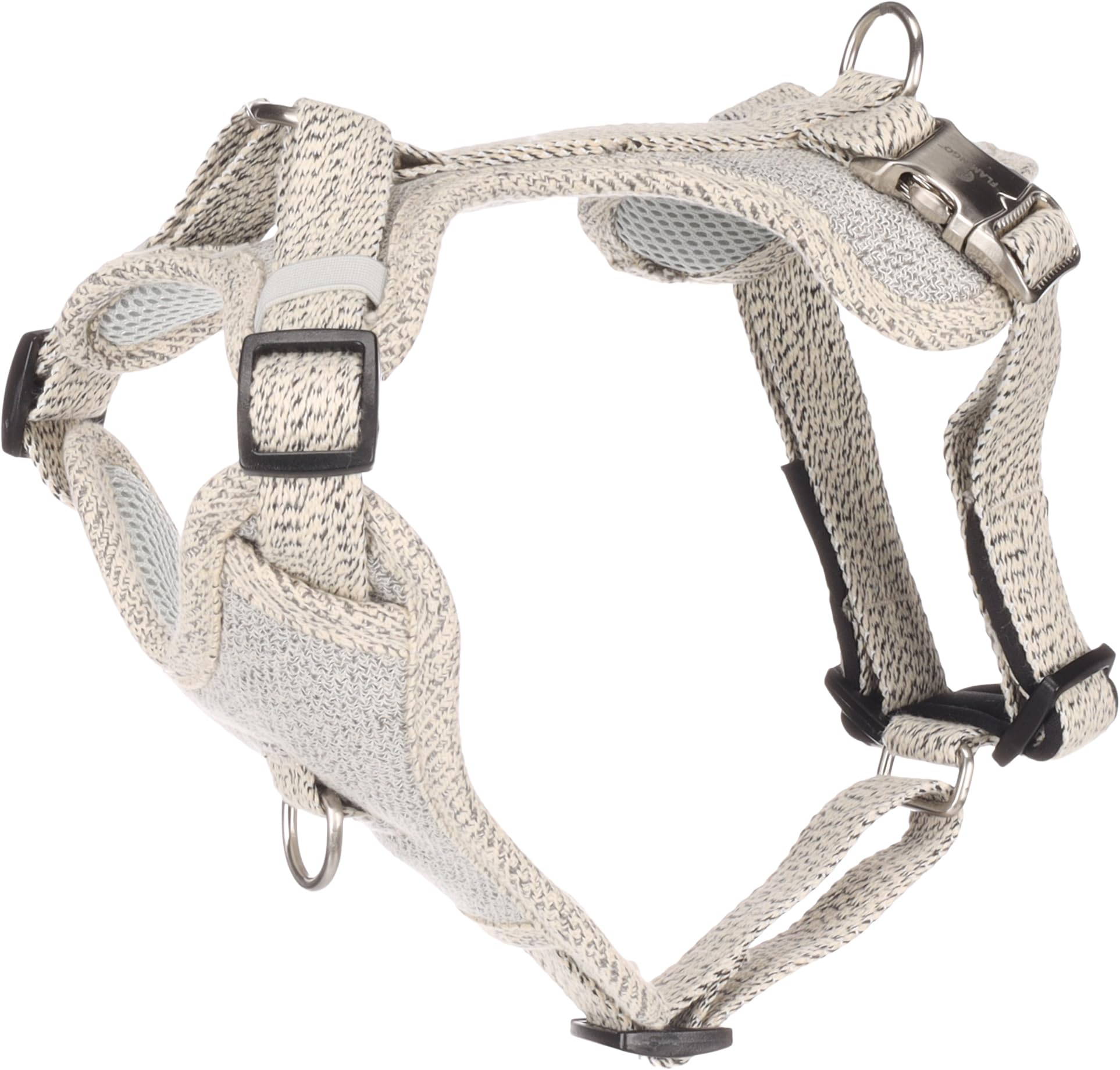 Dog Harness Lago White & Black S 31-49cm 40-60cm 20mm