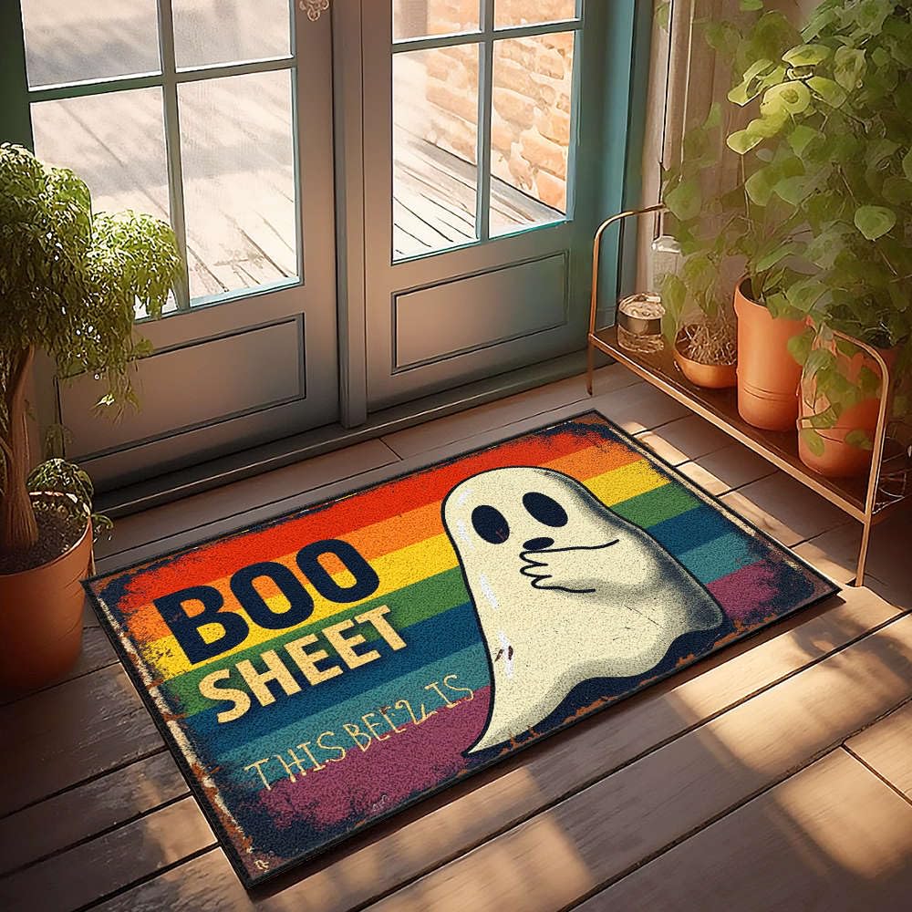 Tapis de porche d'extérieur 65 x 90 cm grand format à message graphique moderne