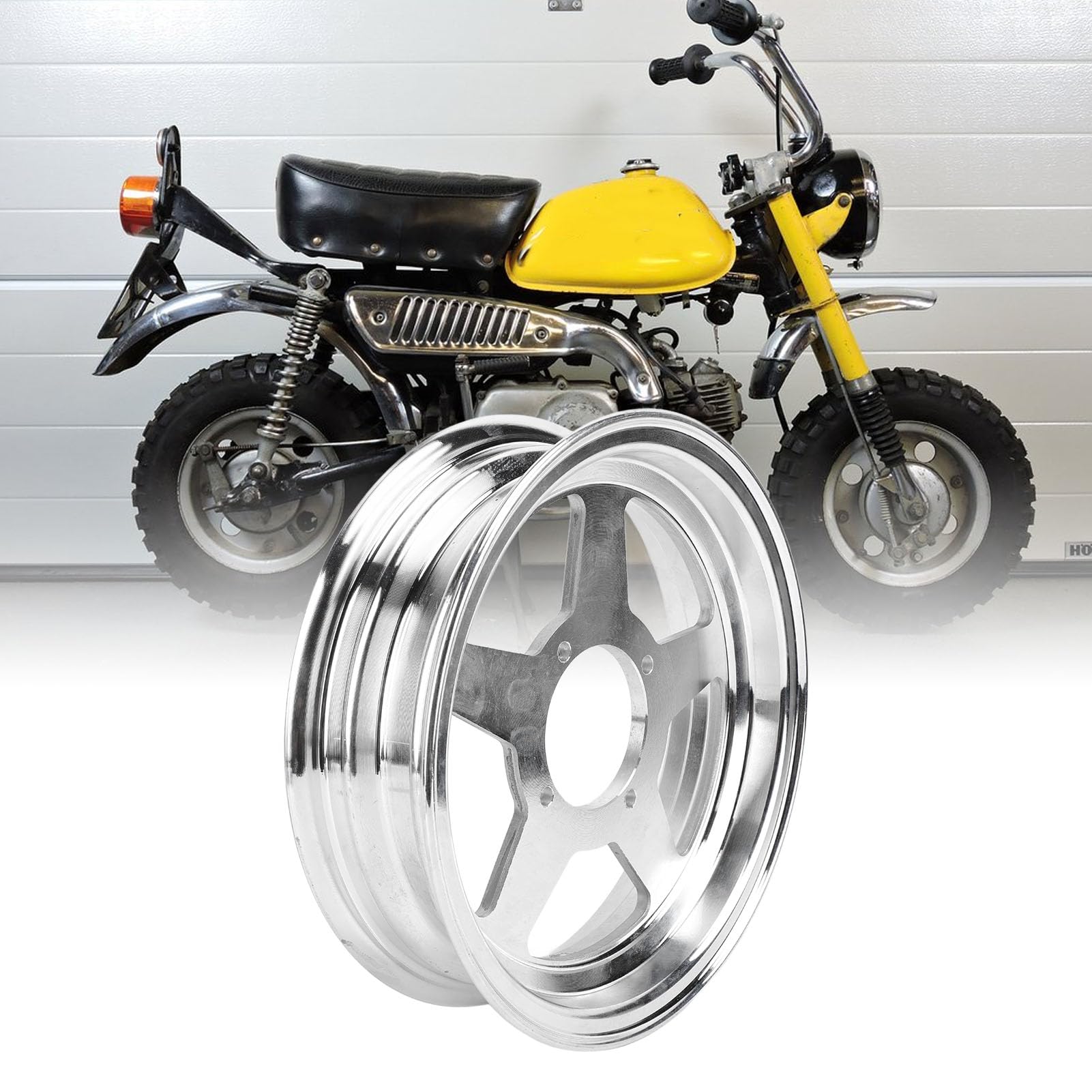 Ruota, Cerchione da 10 Pollici in Lega di Alluminio Leggero Installazione Anteriore Posteriore 2.00-10 2.50- Pneumatico Compatibile con Finitura Lucida per Monkey Z50 Z50J Z50R Mini Trail