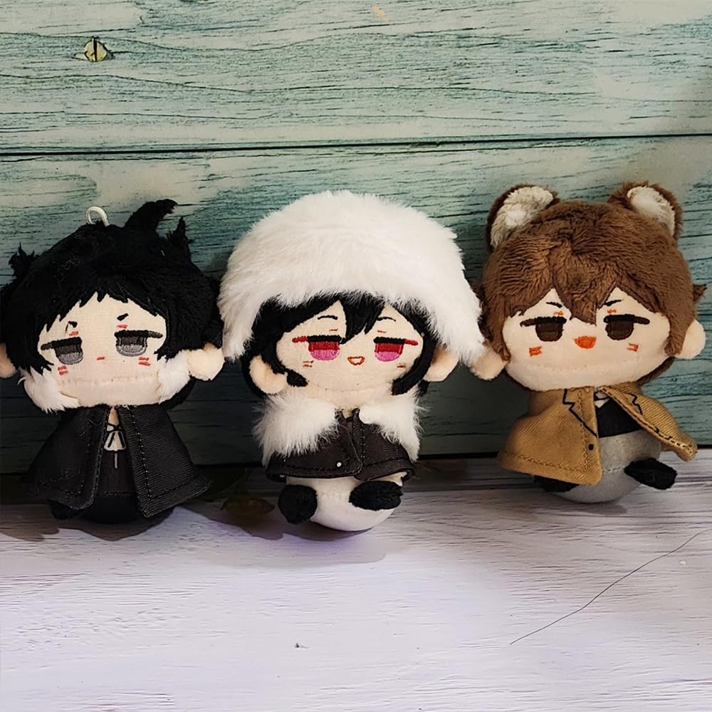 QAHEART Anime BSD Soft Figure Keychain Feodore·D Soft Figure Pillow Dazai Osamu Figure Bag Pendant Home Sofa Decoration Cushions, 12cm