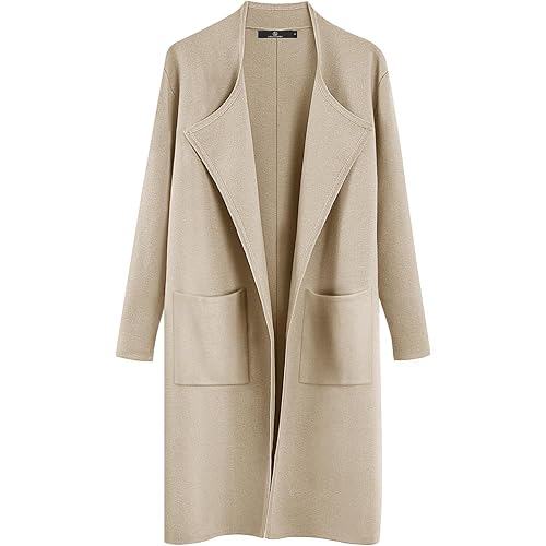 LILLUSORY Women's Long Knit Wool Cardigan Sweaters Oversized Fall Dressy Coatigan 2023 Winter Coat Casual Light Jackets