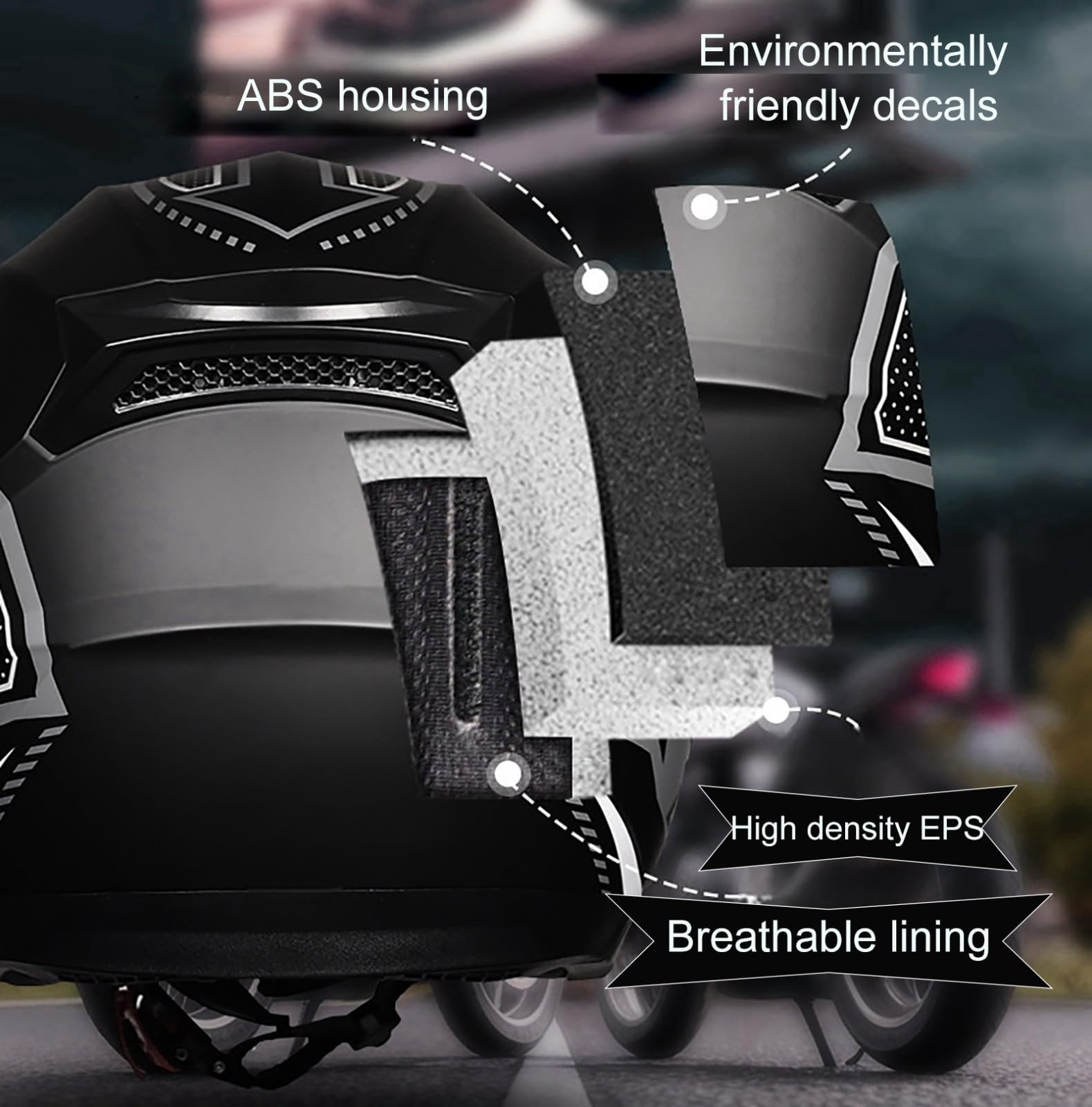 Kask motocyklowy, otwarty, z podwójną osłoną przeciwsłoneczną, kask rowerowy, motocyklowy, uniseks, kask typu jet