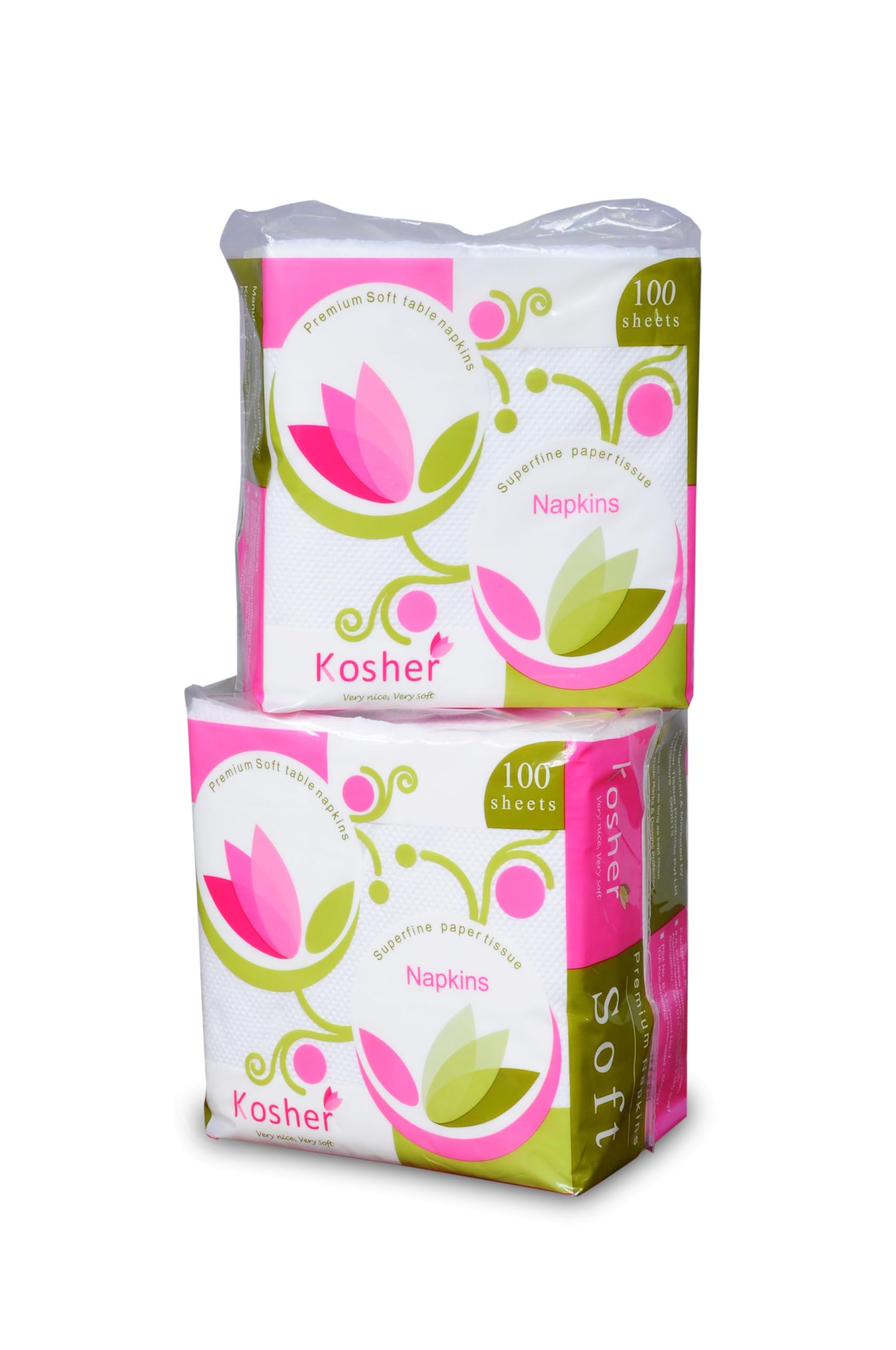 Kosher Premium Tissue Paper Napkin/Dinner Napkins | 100 Sheets Per Pack | Ultra Soft, High Strength and Quick Absorbent Paper Napkin | Natural Virgin Fibre (2, 200 pulls)-image-40