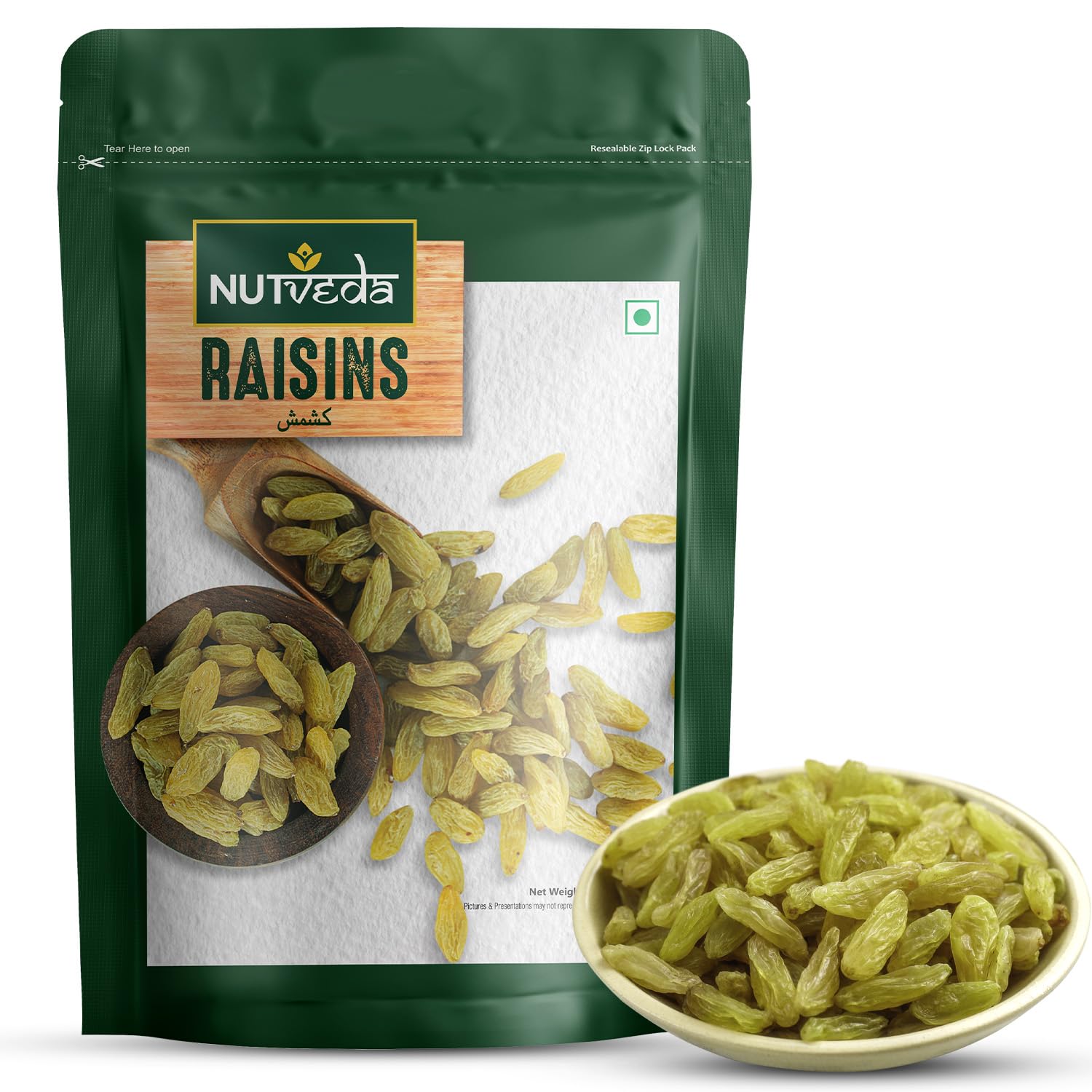 NUTVEDA Premium Green Raisins (Kishmish) 250gm- Supports Vision | Prevents Anemia | Improves Digestion Rich in Dietary Fiber, Antioxidants, Vitamins & Minerals | Natural Sweetner | Gluten Free Dry Fruit | Dried Grapes Natural Sweetner (B09NSV288Z) Amazon Price History, Amazon Price Tracker