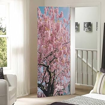 Amazon.com: Wassud Pink Cherry Blossom Door Cover Halloween Door