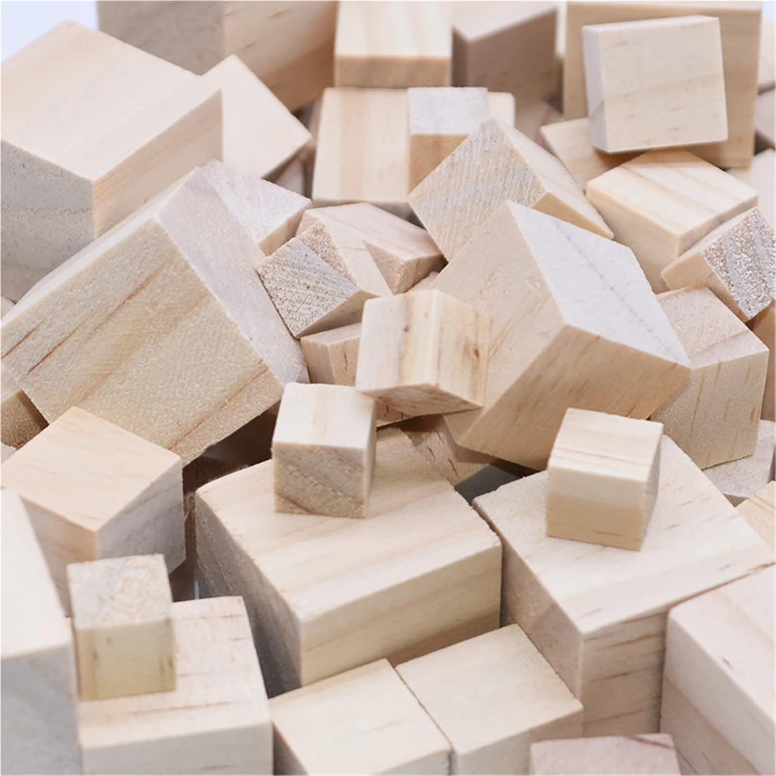 500 piezas de 10 mm sin terminar en blanco Mini bloques cuadrados madera DIY cubos maciza artesanías
