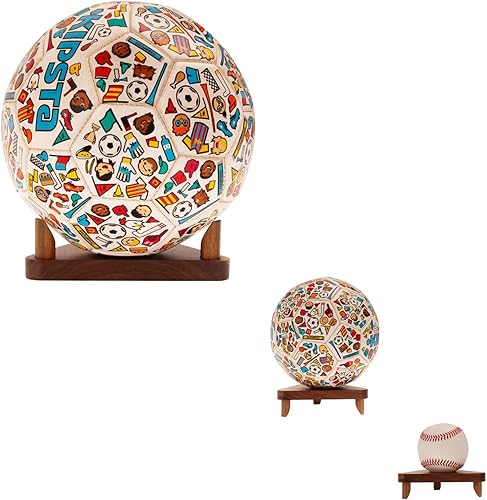 Miniatura 5 de LuxRound Soporte de bola para soporte de pelota para baloncesto fútbol soporte de fútbol soporte de pelota autografiada vitrina de recuerdos de
