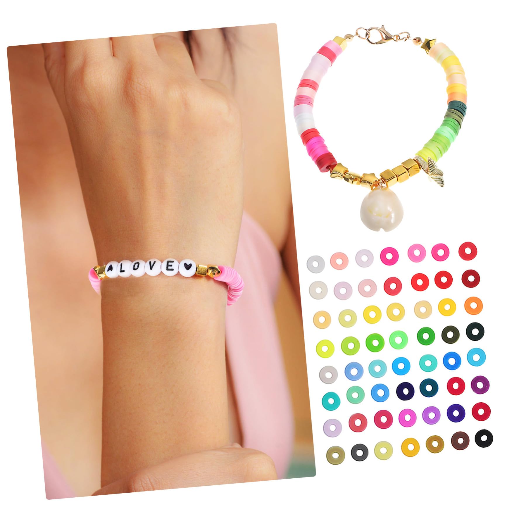 Kit de Perles à Bijoux DIY 1 Set pour Débutants, Bracelet et Collier