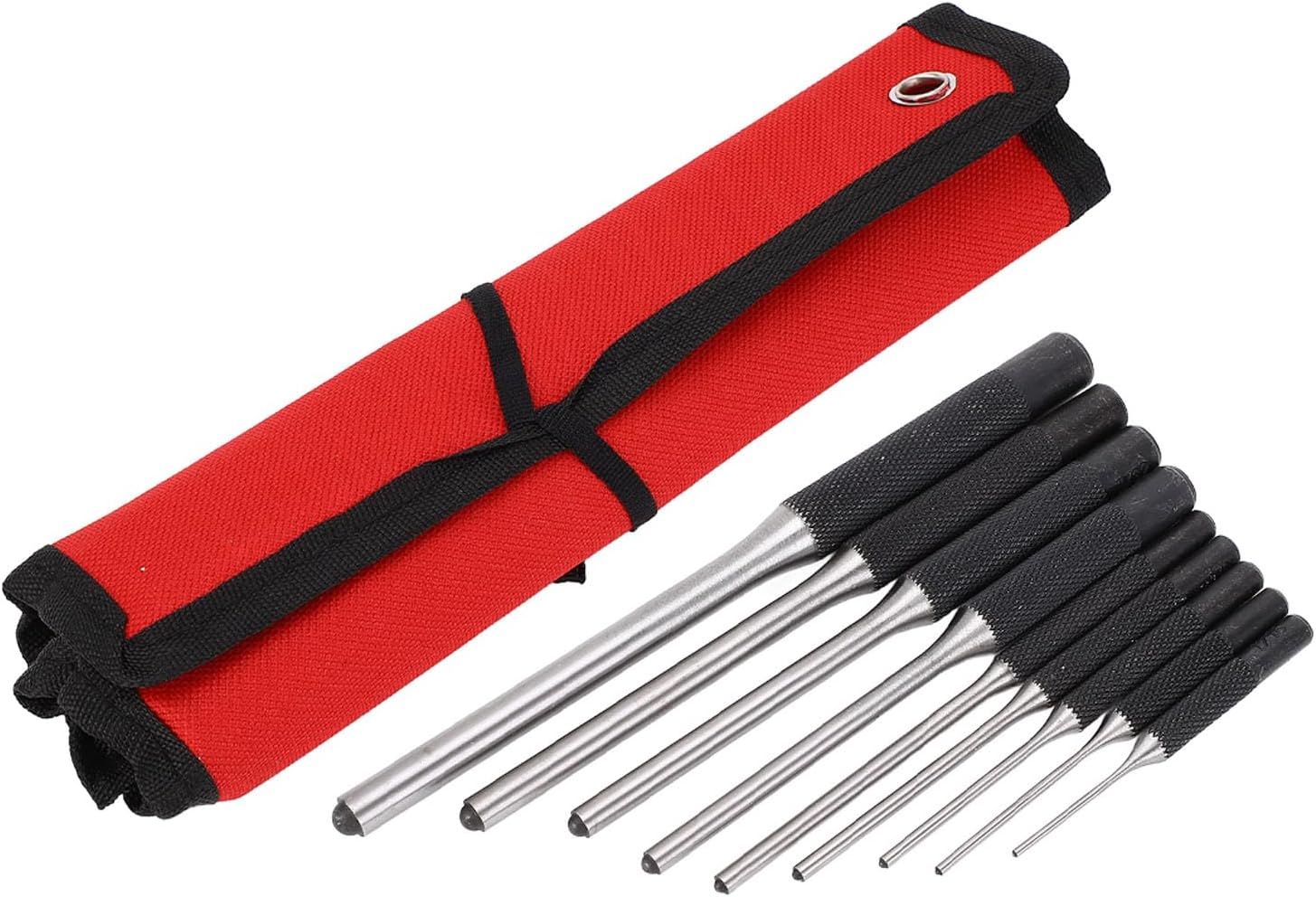 Garosa 9Pcs Roll Pin Punch Set 1/16 to 5/16 Inch High Speed Steel Removal Tool Kit with Storage Bag for Automotive Watch Jewelry Craft Repair