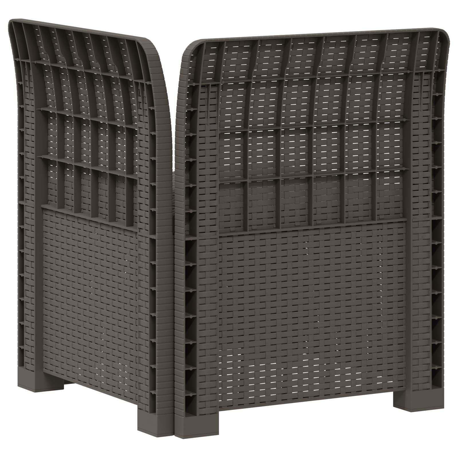 Divano da Giardino a 1 Posto con Cuscino in Polipropilene Aspetto Rattan, Seduta 55x55 cm, Resistente Intemperie e Raggi UV, Design Modulare per Terrazzo Balcone Veranda Relax
