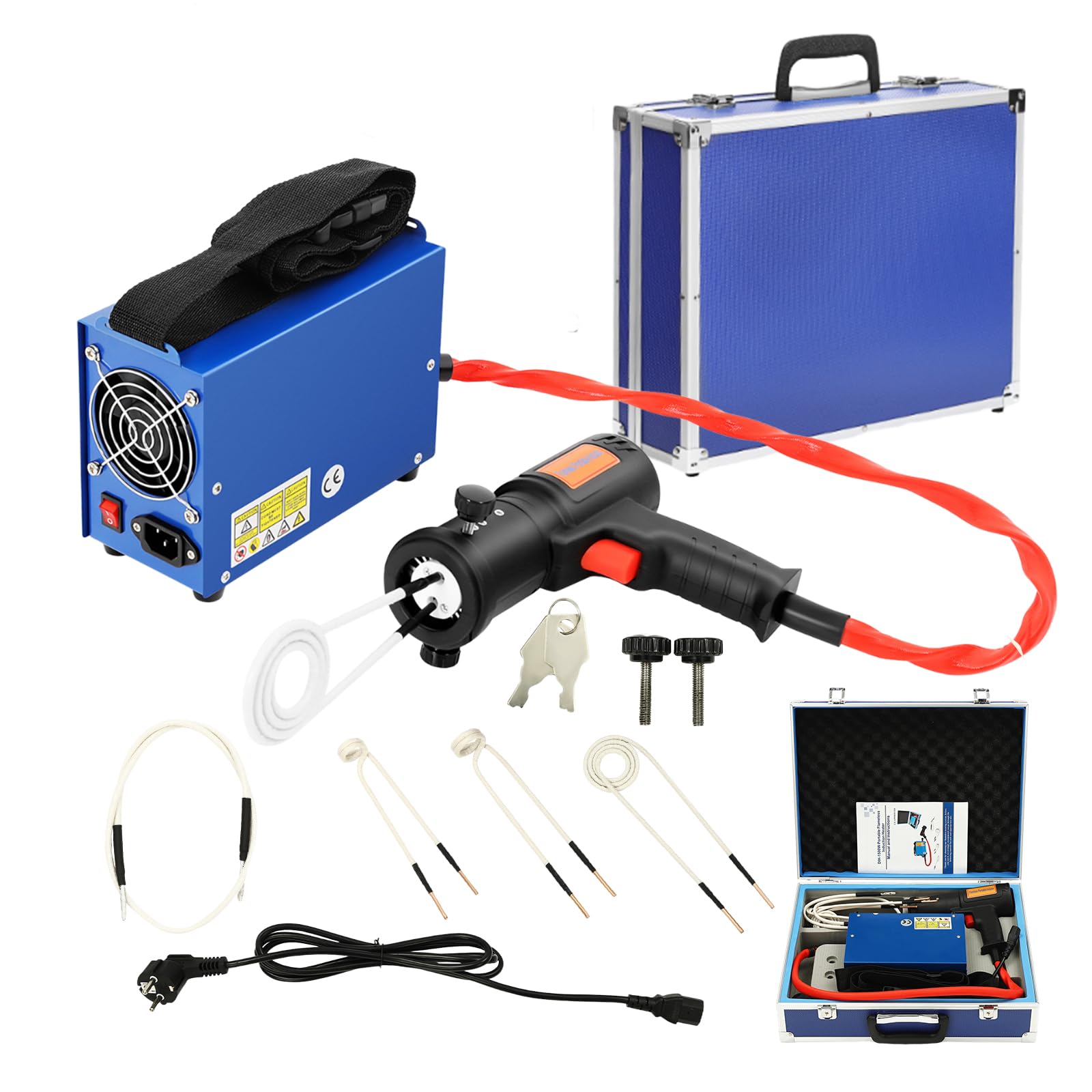 1.5KW Induktionswärmer kfz mit 4 Heizspulen Magnetische Induktionsheizgerät Set Maximale Heiztemperatur 750°C Induktionsheizung kfz