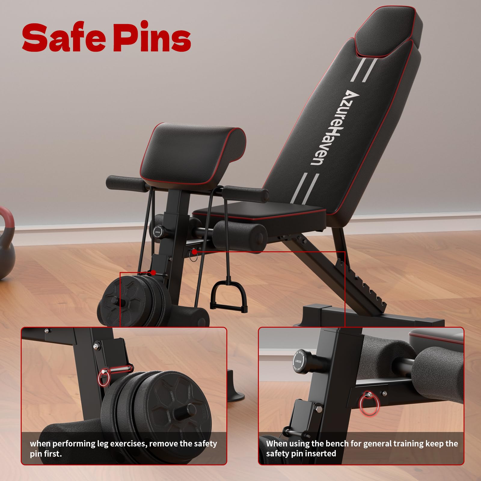 Adjustable Weight Bench, Foldable Incline Decline Flat Workout Bench for Home Gym Full Body Dumbbell Exercise, 660LBS Capacity