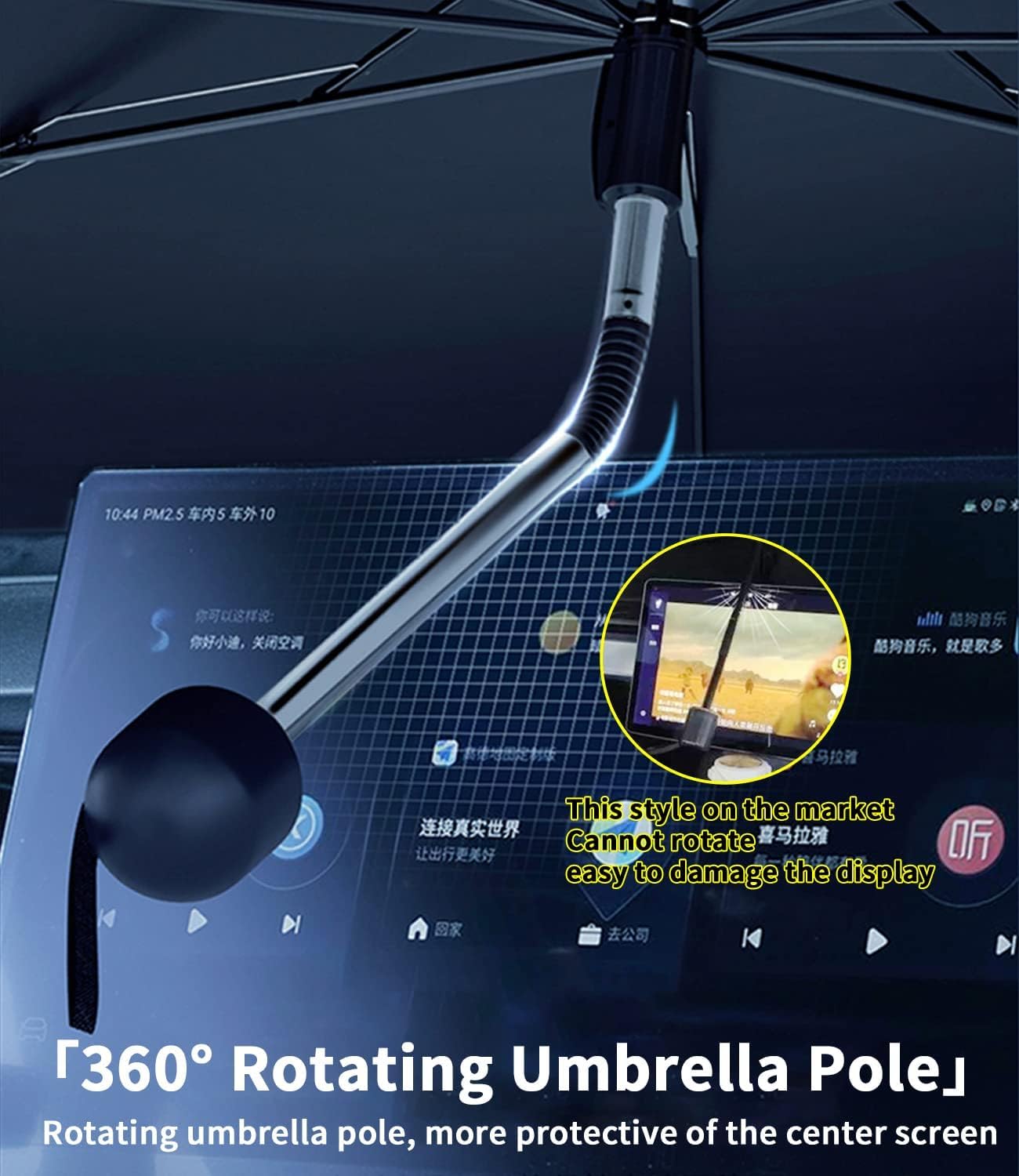 Custom-Fit for Mazda Windshield Sun Shade Umbrella, UV Block Car Front Window with 360°Rotation Bendable Handle (for Mazda 3)