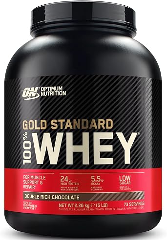 ON Optimum Nutrition 100% Whey Gold Standard Double Chocolate Flavored, 2.26kg, 73 Services