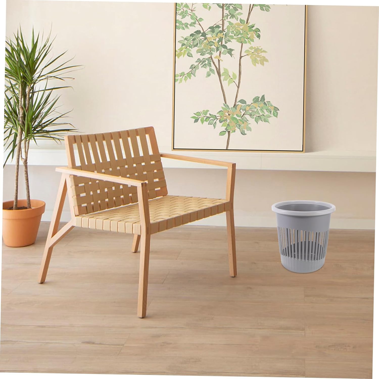 1pc Round Open-top Trash Can Material Wastebasket for Living Room Bathroom Bedroom Office Compact and Practical Rubbish Bin for Home Organization