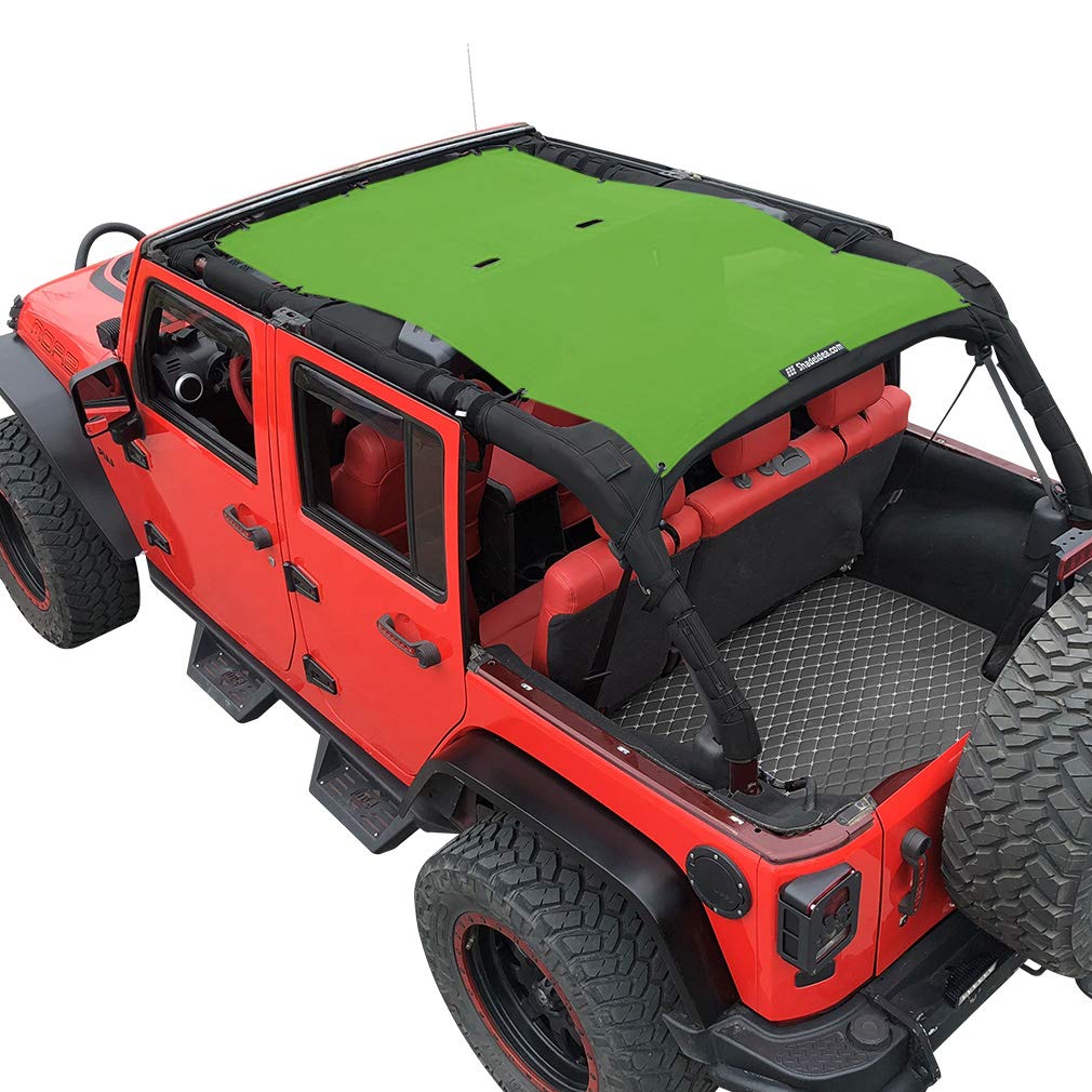 JK Sun Shade Top Compatible with Jeep Wrangler Sunshade Mesh Roof Green