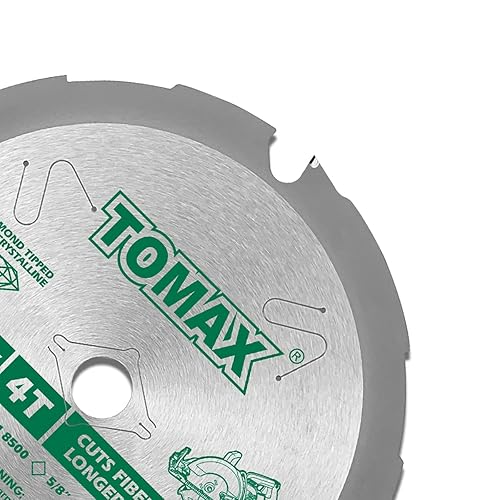 Miniatura 8 de TOMAX PCDM10 Hoja de sierra de cemento Hardie con punta de diamante policristalino de 6 dientes (PCD) con eje de 58 pulgadas