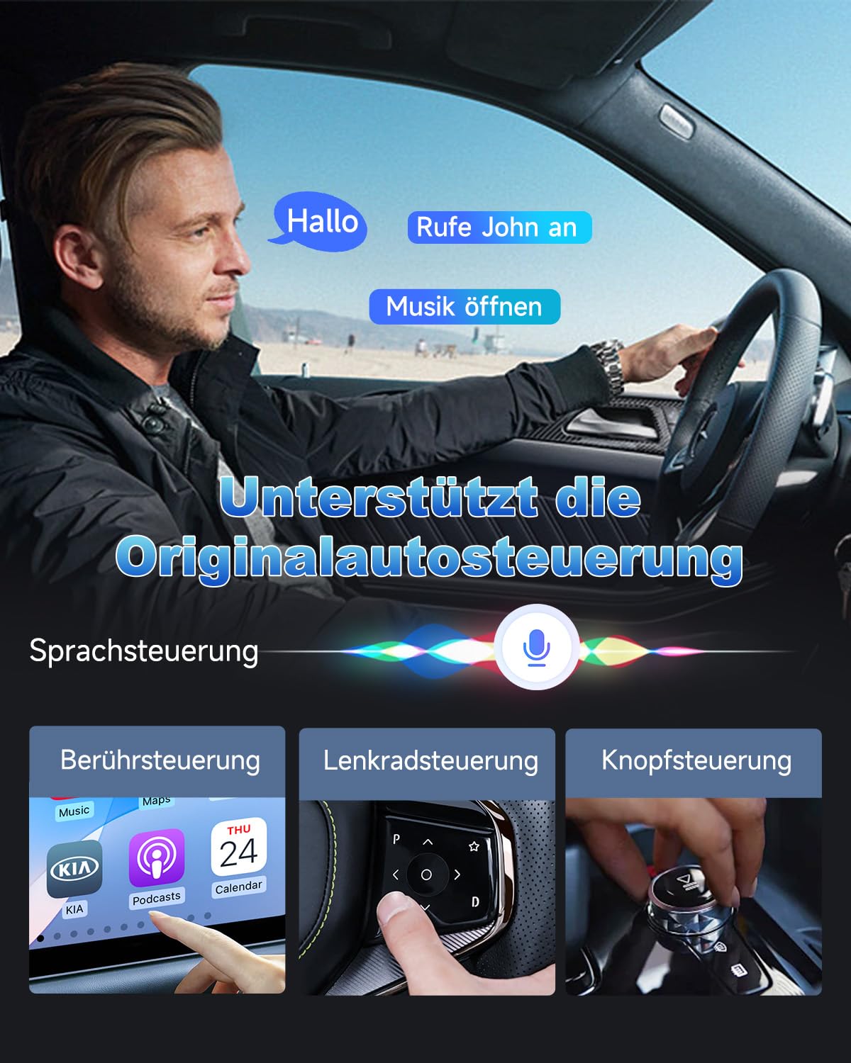 Carlinkit CarPlay und Android Auto Wireless Adapter, FireDrive Link Pro mit HDMI für Fire TV Stick, Wireless Dongle und Auto TV Konverter für CarPlay Fahrzeuge mit OEM-Kabel Plug