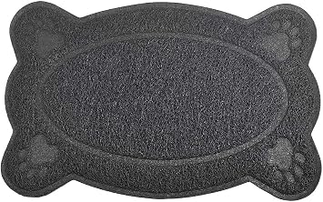 Cat Litter Box Debris Catcher Mat,Kitty Scatter Control Rug,16x10 Inches,5 Colors Available Black